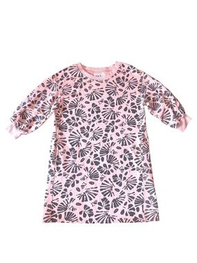 Pact Organic Cotton Pink Floral Sweatshirt Dress Tunic Medium Cozy Casual